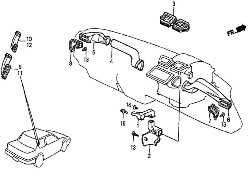 Honda 70398-SB0-000 Duct, L. RR. Outlet (Upper)