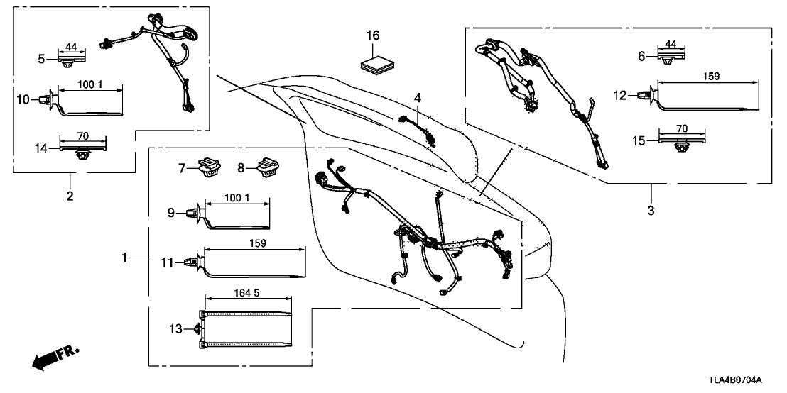 Honda 32119-TLA-A00 Wire, R. Tailgate