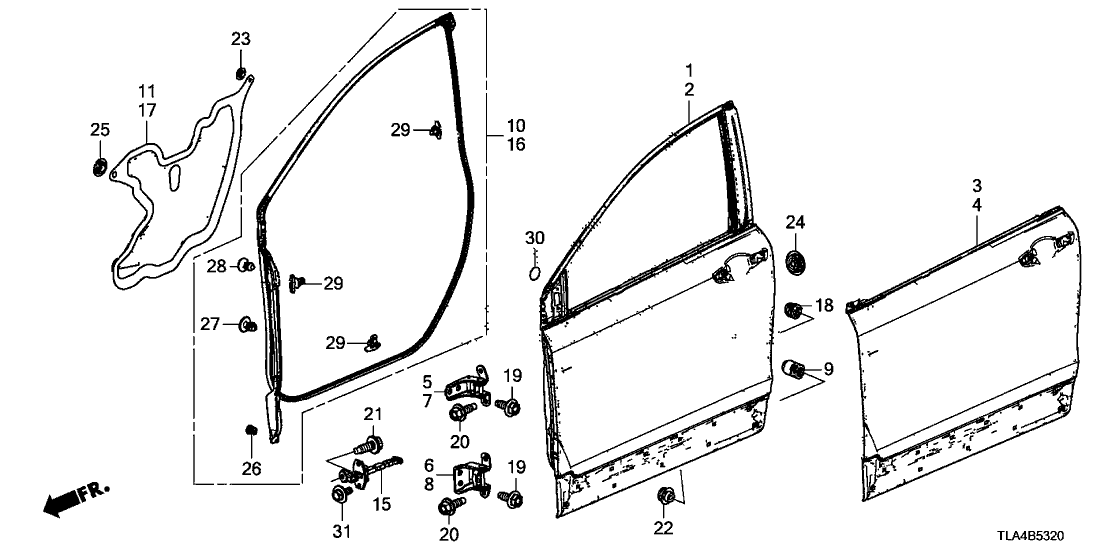 Honda 72310-TNY-G01 WEATHERSTRIP, R. FR. DOOR