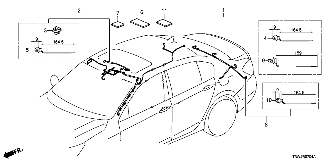 Honda 32155-T2A-A01 Wire Harness, Interior