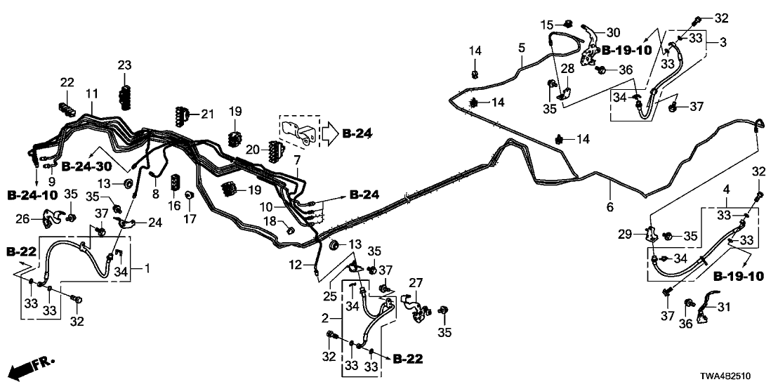 Honda 46340-TWA-A00 Pipe D, Brake