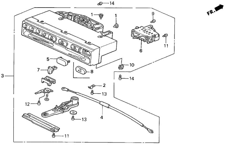 Honda 79542-SS0-A00 Cable, Temperature Control