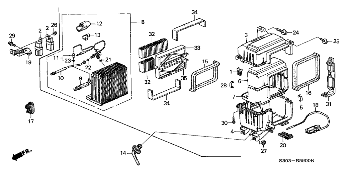Honda 80205-S30-A01 Insulator, Evaporator (Upper)