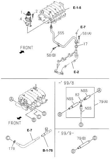 Honda 8-97264-475-0 Hose, R. Throttle Body (Pipe B)