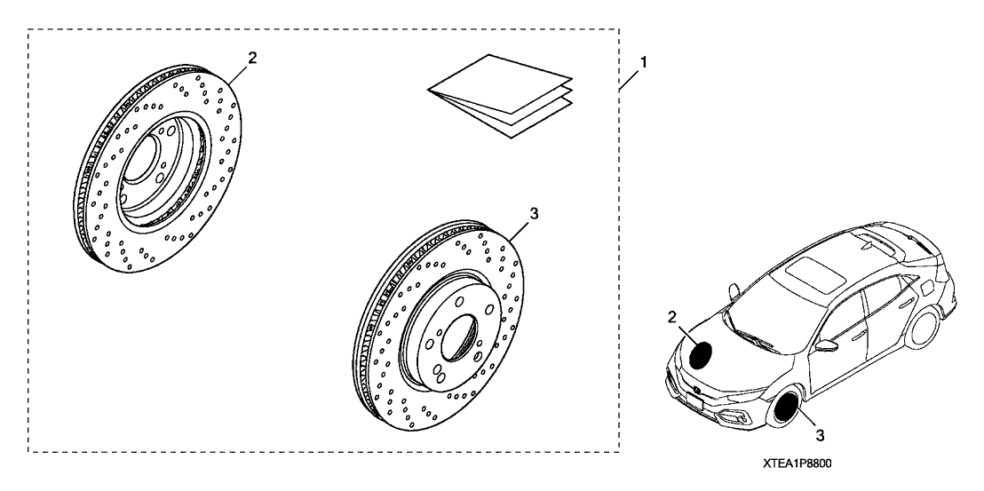 Honda 08P88-TEA-100R2 Brake Rotor, R. FR. (Drilled)