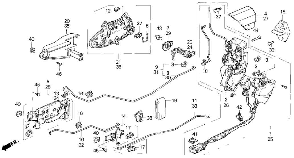 Honda 72133-SS0-003 Rod, R. RR. Inside Lock