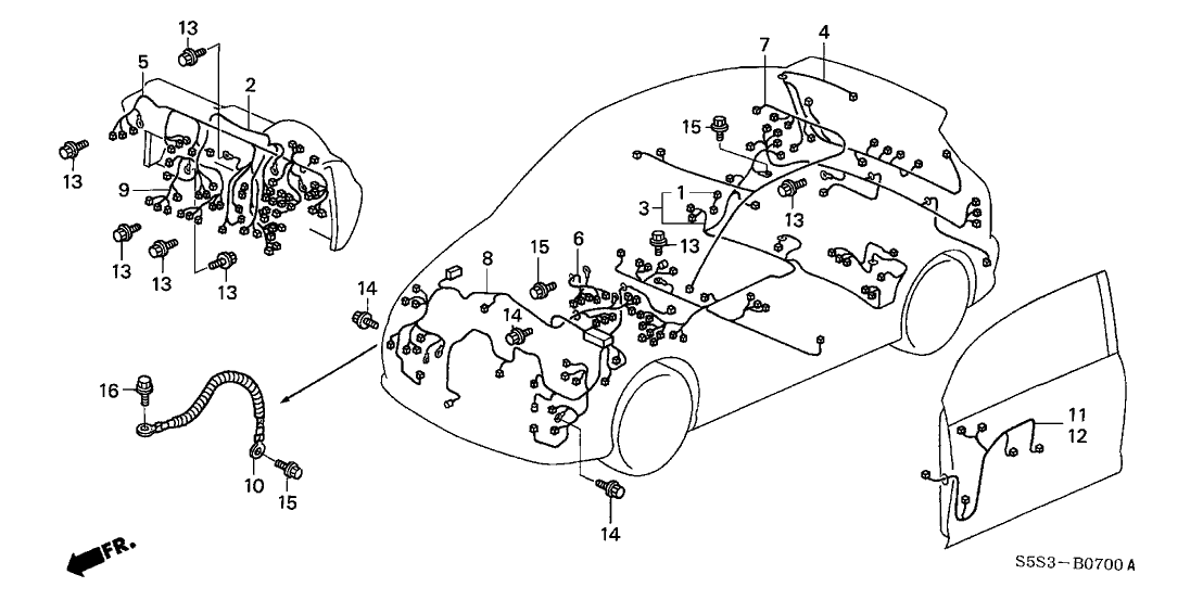 Honda 32200-S5T-A01 Wire Harness, Engine Room