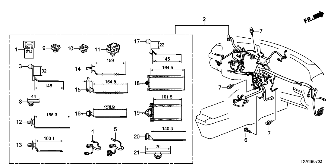 Honda 32117-TXM-A01 WIRE HARNESS, INSTRUMENT