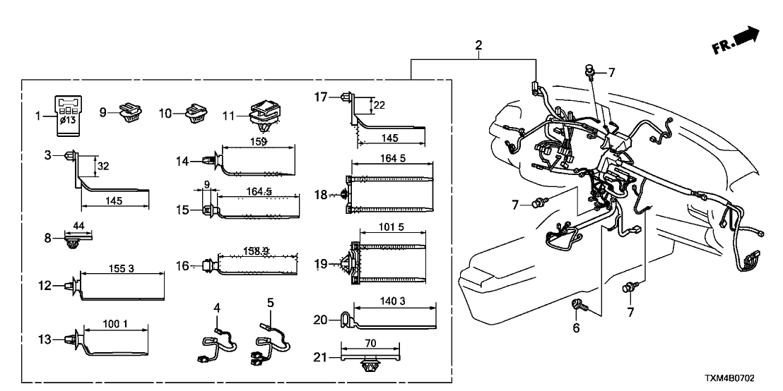 Honda 39114-TXM-A11 SUB CORD ASSY., USB