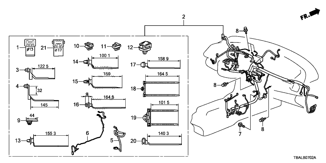 Honda 32117-TBF-A03 WIRE HARN INST