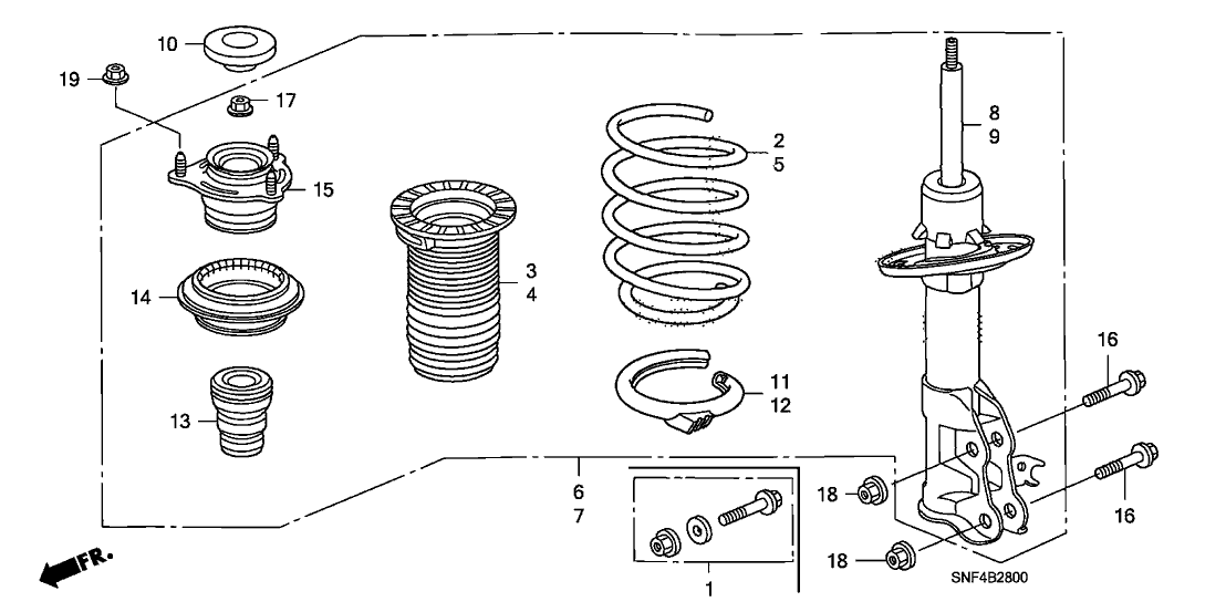 Honda 51601-SNF-A01 Shock Absorber Assembly, Right Front