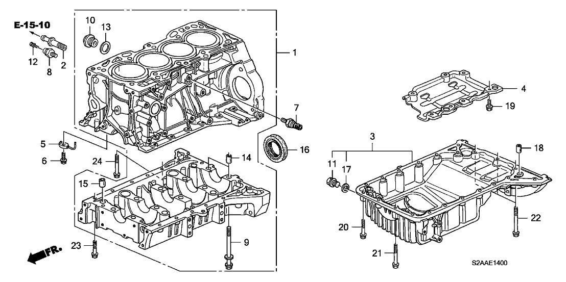 Honda 11000-PCX-010 Block Assy., Cylinder