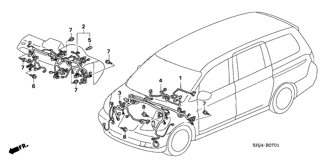 Honda 32157-SHJ-A01 Sub-Wire Harness, Air Conditioner