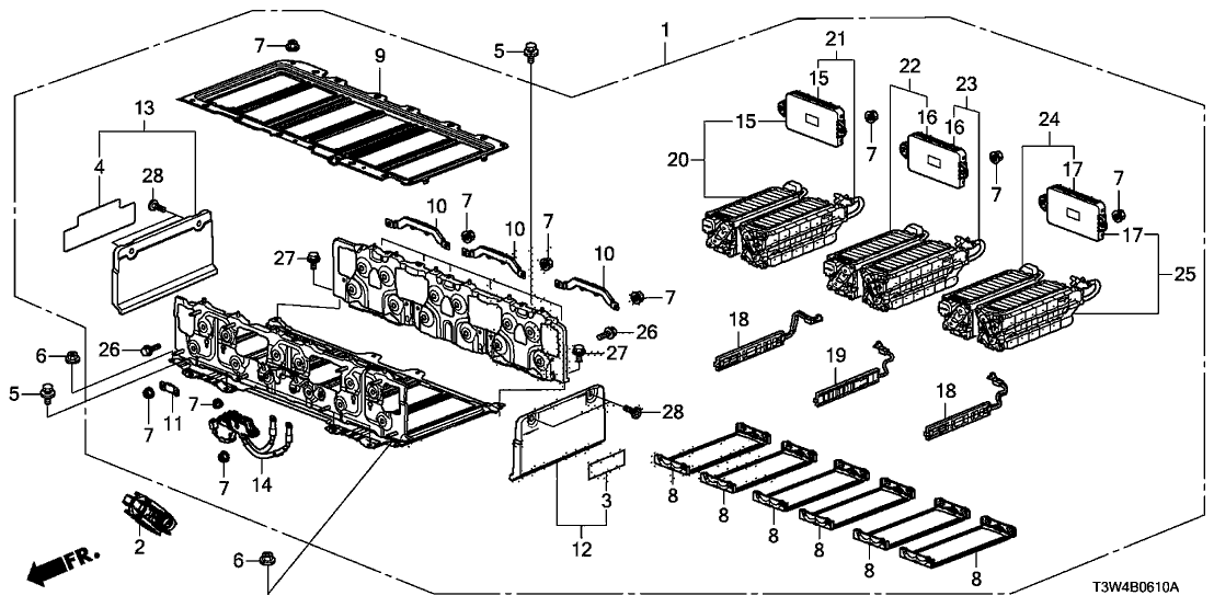 Honda 1D070-5K1-405 Set, Battery Module (B)