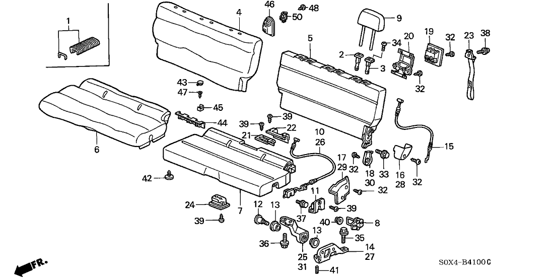 Honda 82220-S0X-A01 Lock Assy., R. RR. Seat