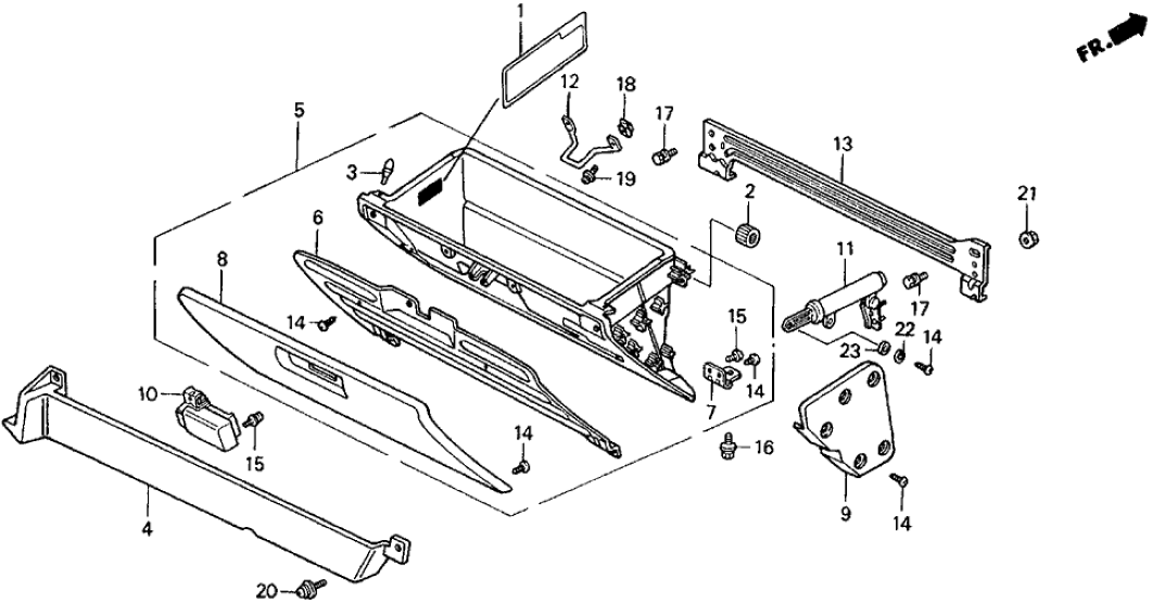 Honda 77551-SH5-A10 Frame, Glove Box