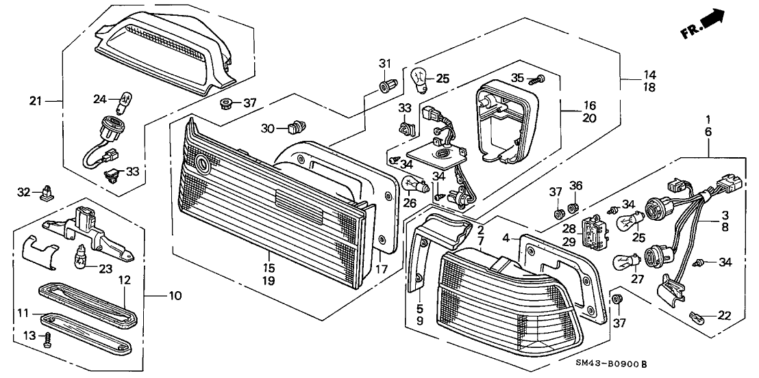 Honda 33550-SM4-A01 Taillight Assy., L.