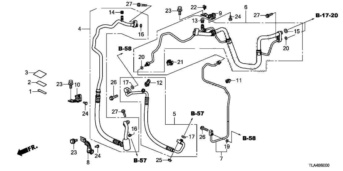 Honda 80381-TLA-A01 Clip, Receiver Pipe