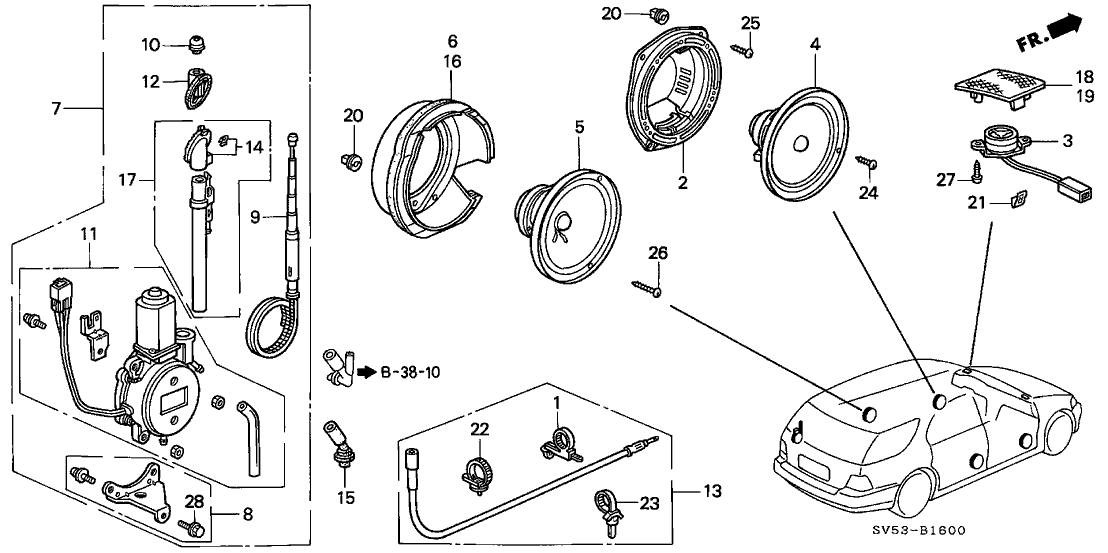 Honda 39168-SV5-A01 Collar, Antenna