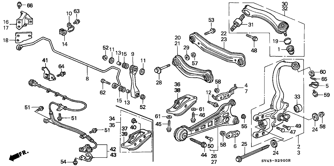 Honda 52678-SV7-A00 Bracket, L. RR. Trailing Arm