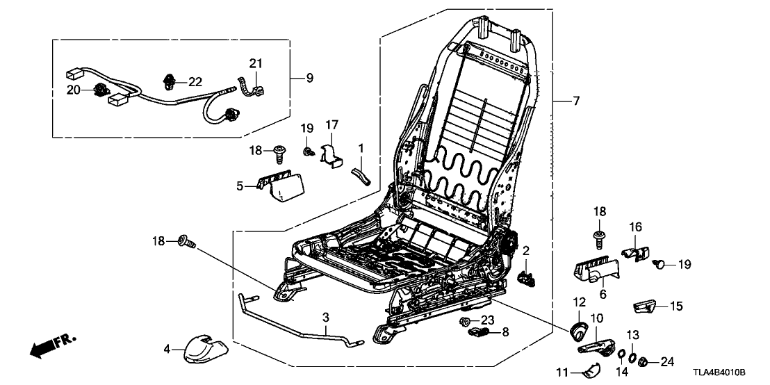 Honda 81526-TLA-C01 Frame, L. FR. Seat