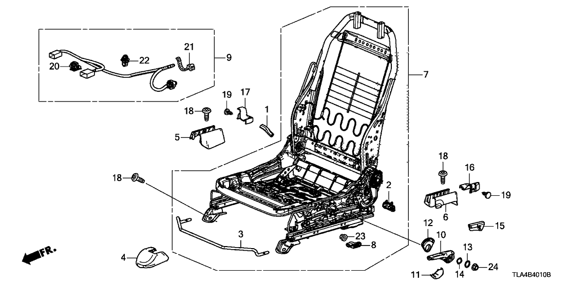 Honda 81526-TLA-C02 FRAME, L- FR- SEAT