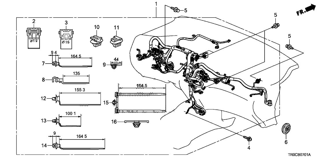 Honda 32117-TR7-A12 Wire Harness, Instrument