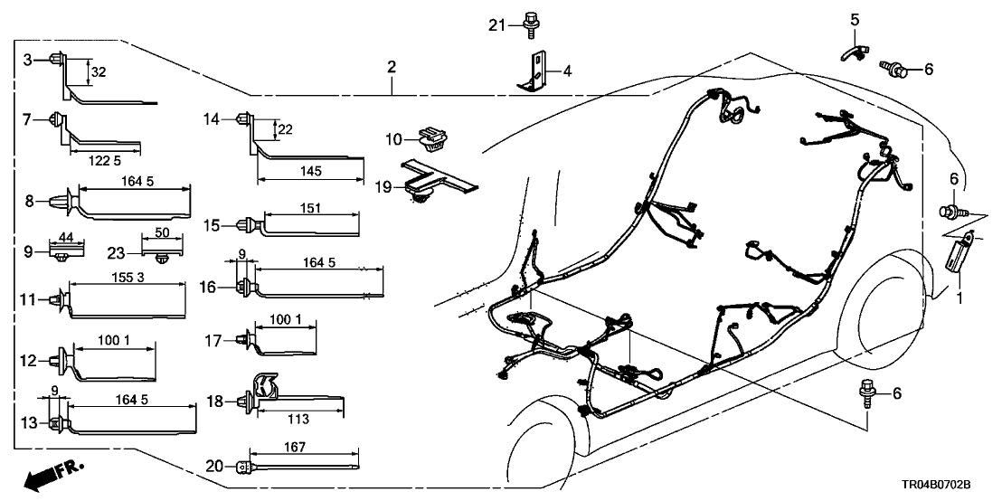 Honda 32107-TR0-A50 Wire Harness, Floor