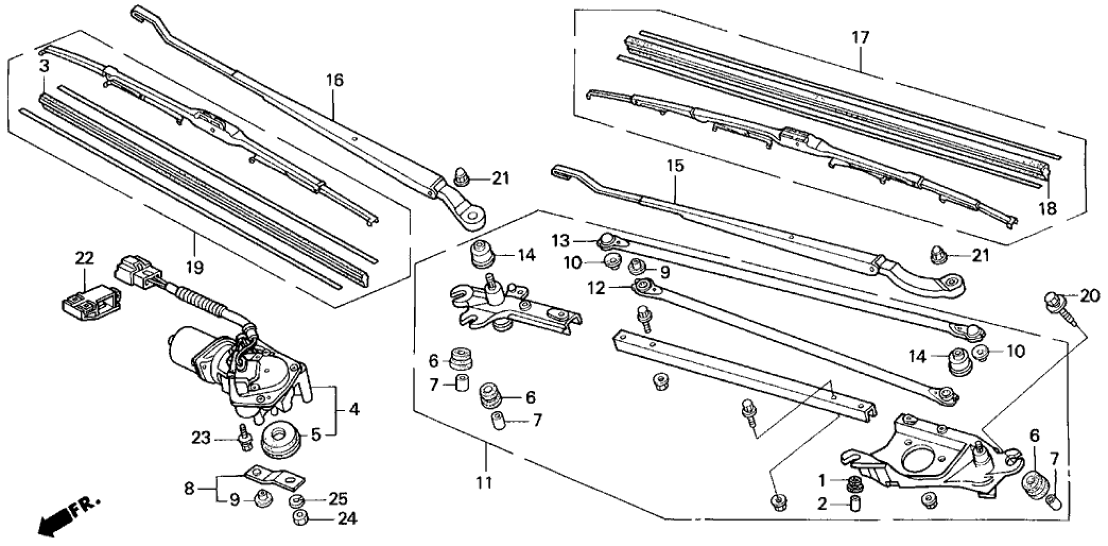 Honda 76530-SR2-A01 Link, FR. Wiper