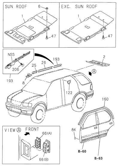 Honda 8-97294-769-0 Roof Lining, RR.