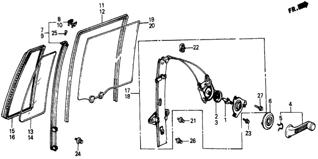 Honda 76271-SB6-000 Glass, L. RR. Door Quarter