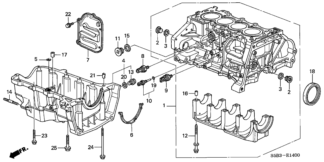 Honda 11000-PZA-810 Block Assy., Cylinder (DOT)