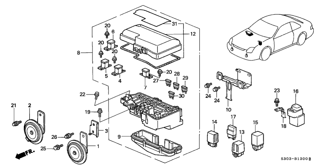 Honda 38250-S30-A02 Box Assembly, Relay