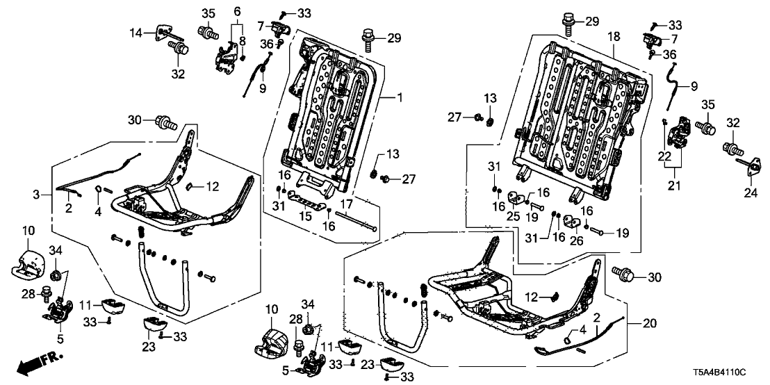 Honda 82536-TST-A11 Frame, L. RR. Seat Cushion