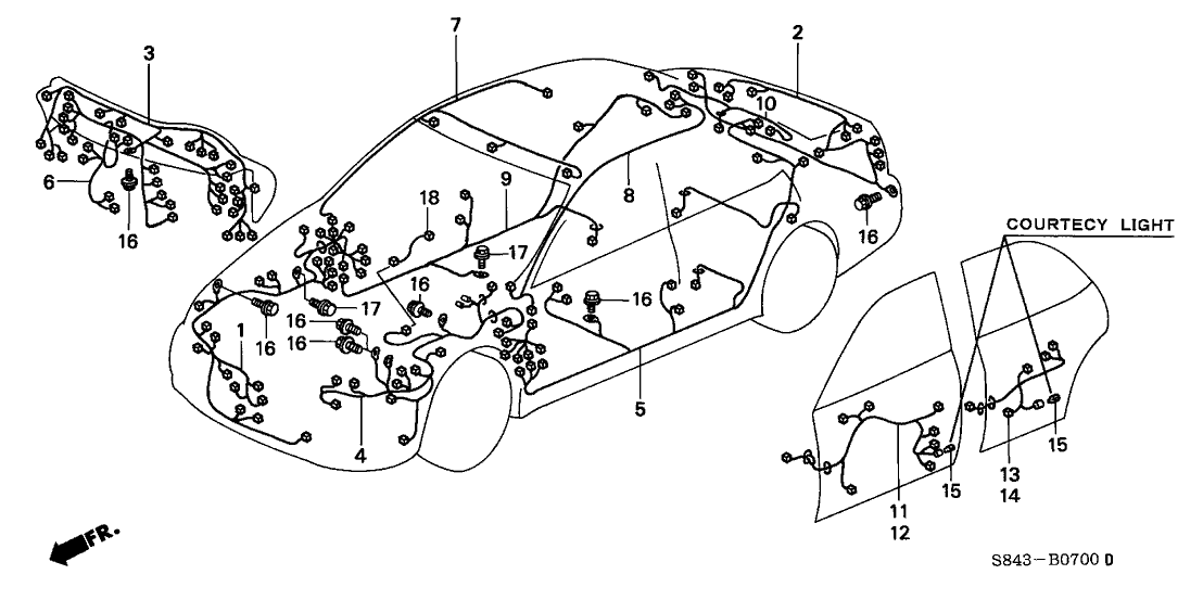 Honda 32150-S84-A53 Wire Harness, Dashboard