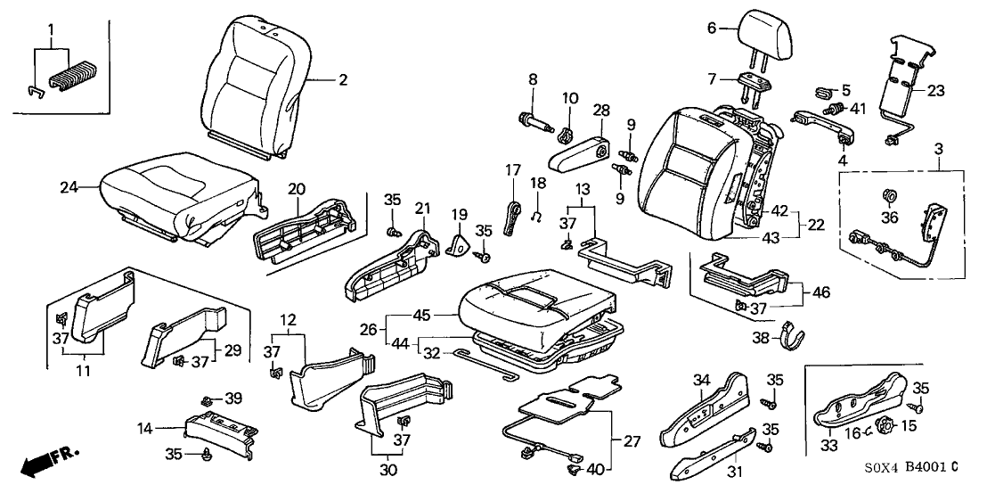 Honda 04815-S0X-A40ZB Cover Set, Driver Side Trim (Light Quartz Gray) (Side Airbag)