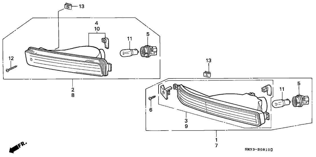 33300-SM5-A01 Honda Light Assy., R. FR. Turn (Stanley)