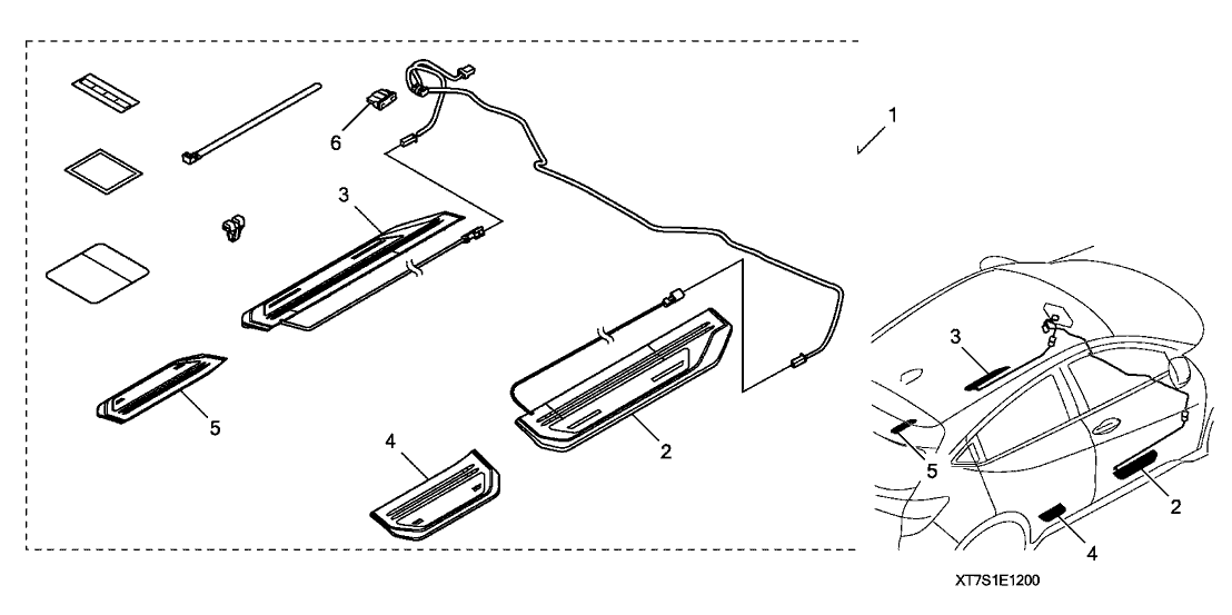 Honda 08E12-T7S-1M002 Garnish, L. FR.