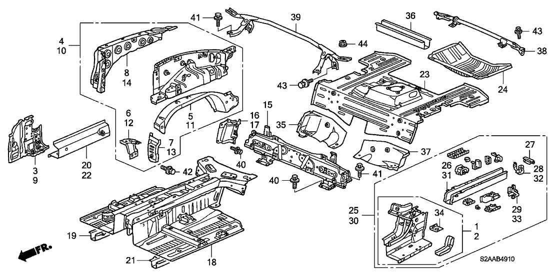 Honda 65620-S2A-300ZZ Bracket, R. RR. Muffler Mounting