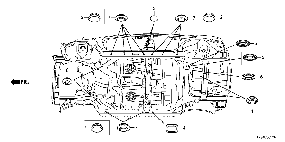 Honda 90820-T7J-H01 Grommet,30