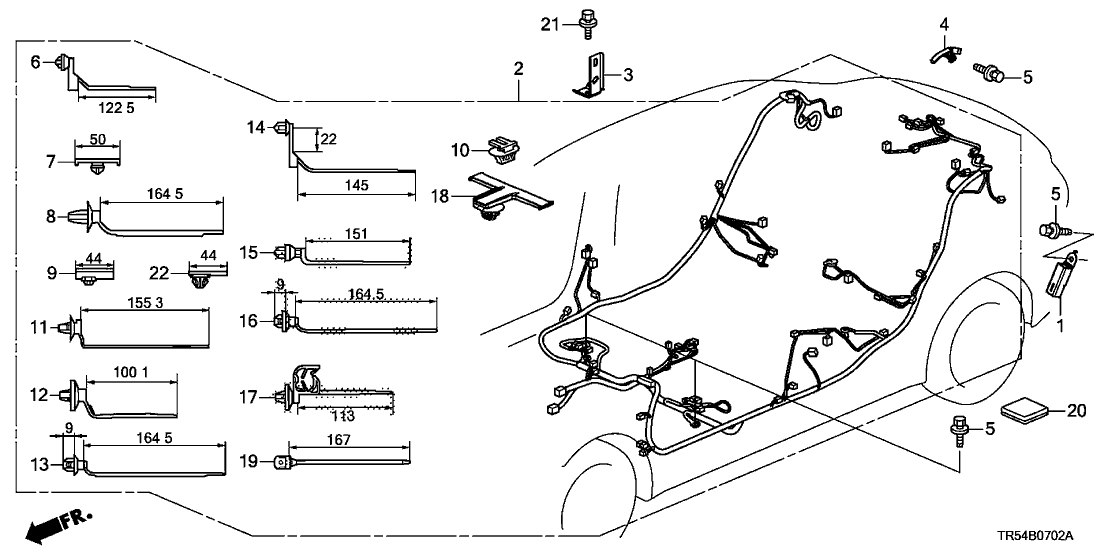 Honda 32107-TR5-A12 Wire Harness, Floor