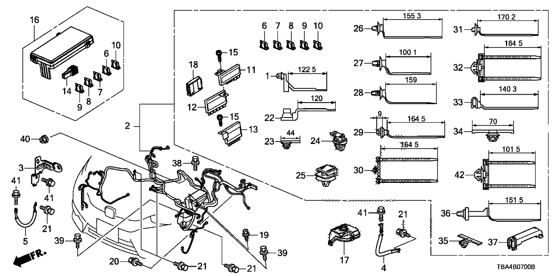 Honda 32200-TBA-A10 Engine Room Wire Har