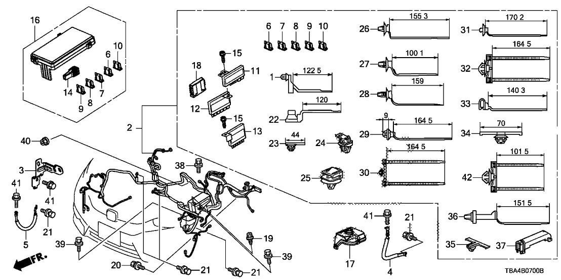 Honda 32200-TBA-A30 Engine Room Wire Har