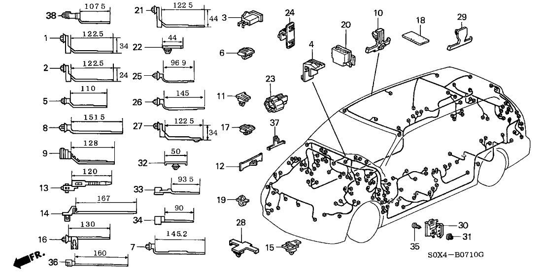 Honda 91550-S0X-003 Clip, Wire Harness