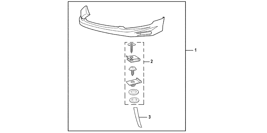 Honda 71112-XLW-000ZZ Spoiler, FR. Under