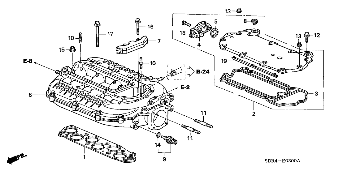 Honda 17140-RCJ-A03 Cover, In. Manifold (Upper)