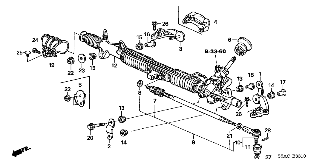 Honda 06536-S5A-505RM Rack, Power Steering (Reman)