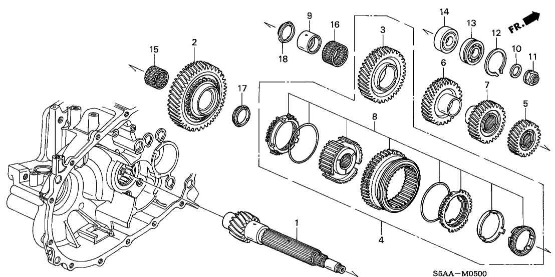 Honda 23221-PLW-B70 Countershaft