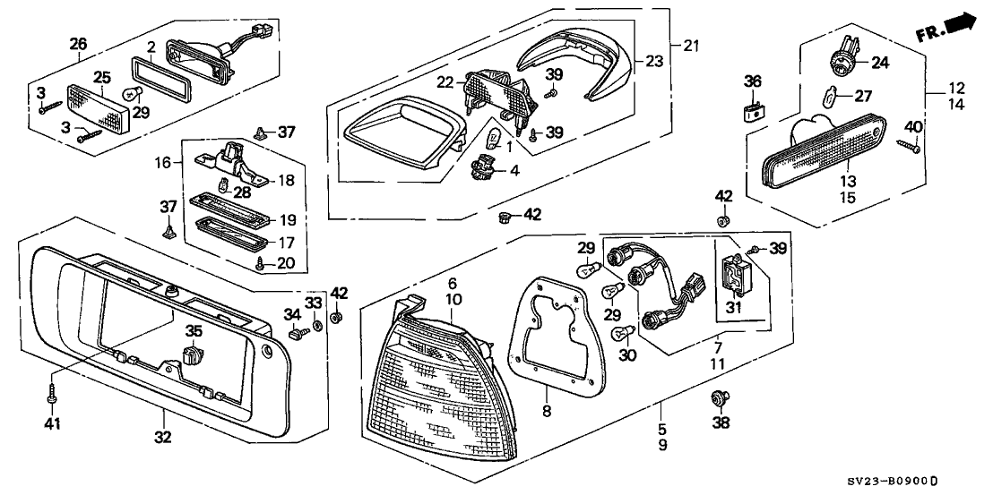 Honda 74890-SV4-V50ZD Garnish Assembly, Rear License (Granada Black Pearl)