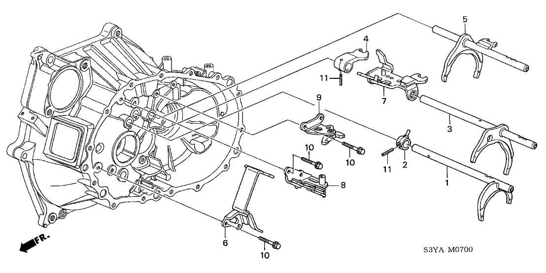 Honda 24201-PHR-000 Fork, Fifth Shift